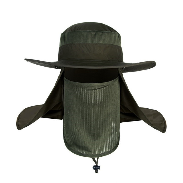 Summer UPF 50+ Sun Hat Women Men 2 IN 1 Bucket Hats With Face Neck Flap Male Windproof Fishing Hat Outdoor Hiking Caps