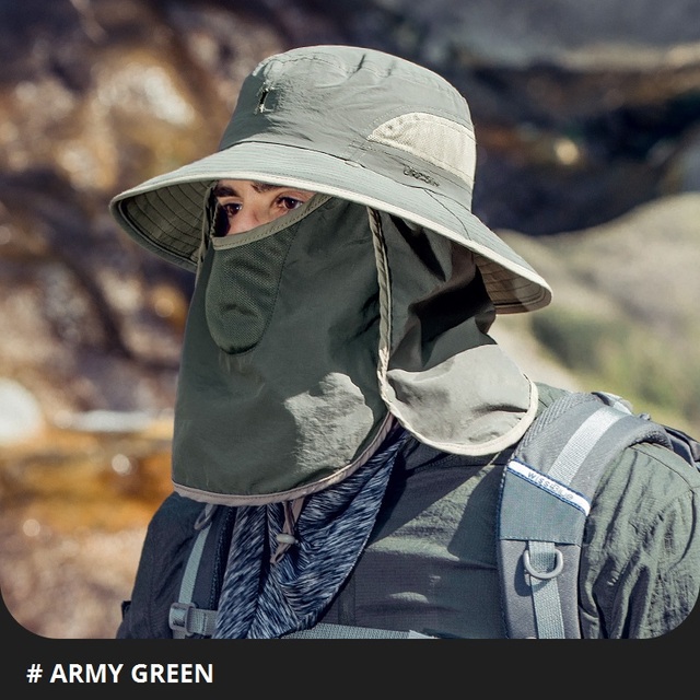 Summer UPF50+ Sun Hats For Women Men Bucket Hat With Neck Flap Outdoor UV Protection Long Wide Brim Hiking Fishing Caps