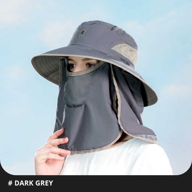 Summer UPF50+ Sun Hats For Women Men Bucket Hat With Neck Flap Outdoor UV Protection Long Wide Brim Hiking Fishing Caps