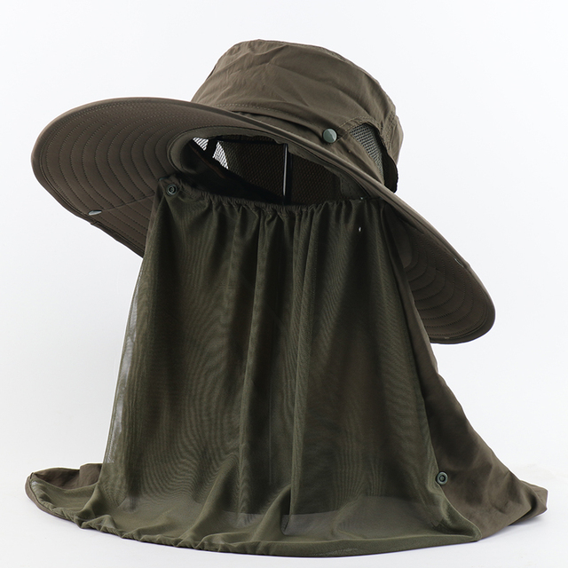 2 IN 1 Waterproof Bucket Hat Women Men Summer UPF 50+ Sun Hat With Neck Flap Male Outdoor Hiking Fishing Hats Beach Cap