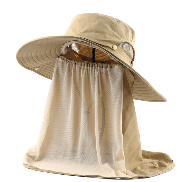 2 IN 1 Waterproof Bucket Hat Women Men Summer UPF 50+ Sun Hat With Neck Flap Male Outdoor Hiking Fishing Hats Beach Cap