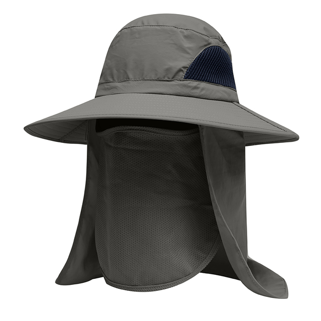 Unisex Summer Sun Hat Male UV Protection Face Neck Flap Bucket Hats Female Waterproof Outdoor Fishing Hiking Boonie Cap