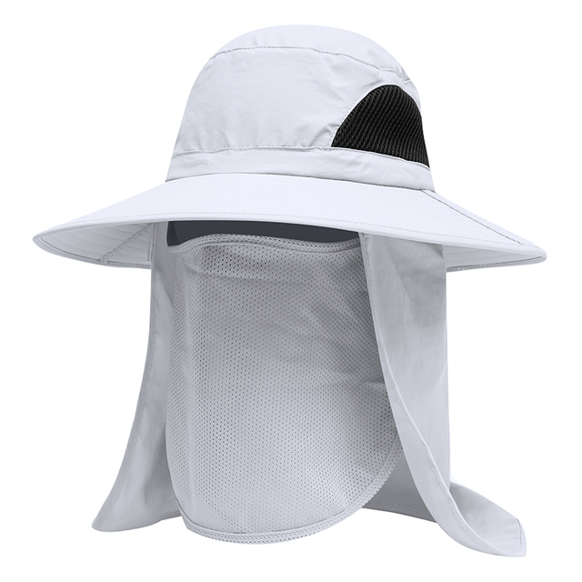 Unisex Summer Sun Hat Male UV Protection Face Neck Flap Bucket Hats Female Waterproof Outdoor Fishing Hiking Boonie Cap