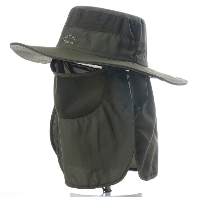 UV Protection Sun Hats With Neck Flap Causal Women Men Waterproof Bucket Hat Outdoor Breathable Hiking Fishing Hats