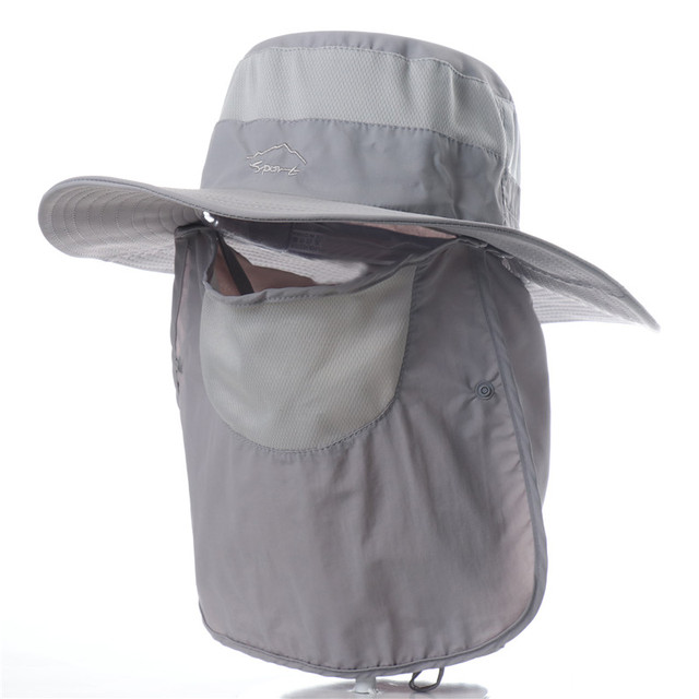 UV Protection Sun Hats With Neck Flap Causal Women Men Waterproof Bucket Hat Outdoor Breathable Hiking Fishing Hats
