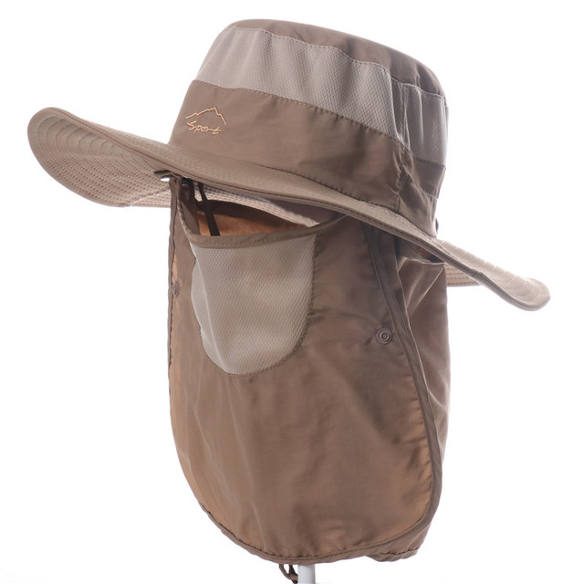 UV Protection Sun Hats With Neck Flap Causal Women Men Waterproof Bucket Hat Outdoor Breathable Hiking Fishing Hats