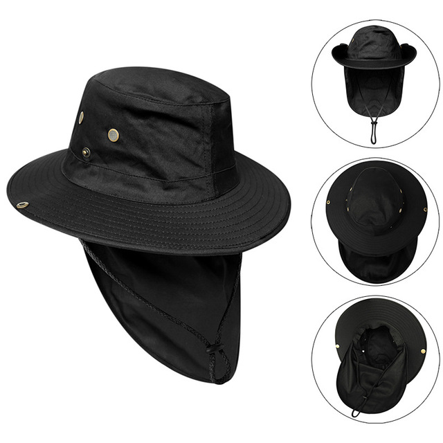 Women Summer Sun Hats With Neck Flap Outdoor UV Protection Fishing Hat For Men Bucket Cap Wide Brim Hiking Hats