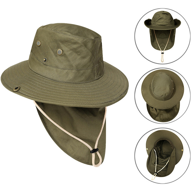 Women Summer Sun Hats With Neck Flap Outdoor UV Protection Fishing Hat For Men Bucket Cap Wide Brim Hiking Hats