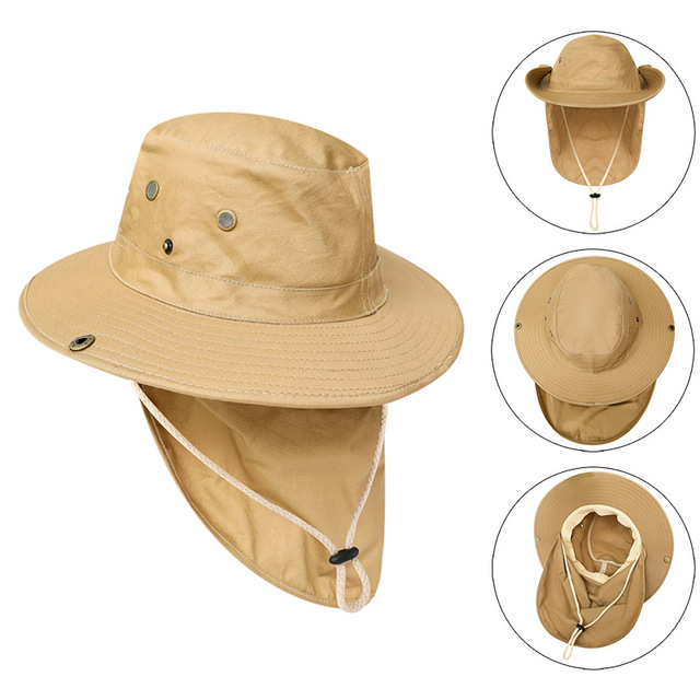 Women Summer Sun Hats With Neck Flap Outdoor UV Protection Fishing Hat For Men Bucket Cap Wide Brim Hiking Hats