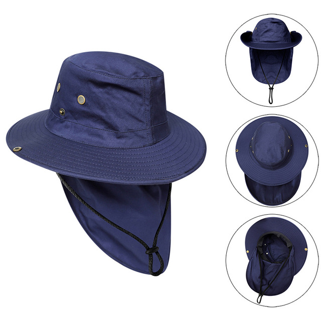 Women Summer Sun Hats With Neck Flap Outdoor UV Protection Fishing Hat For Men Bucket Cap Wide Brim Hiking Hats