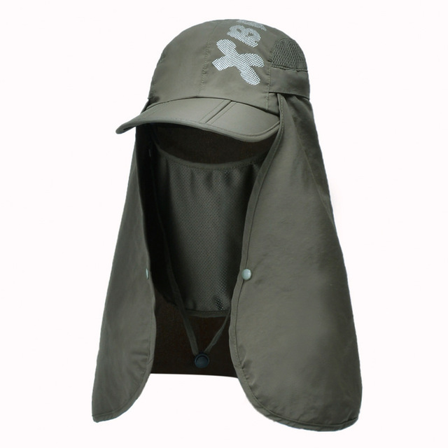 2 IN 1 UV Protection Baseball Cap Men Foldable Quick Drying Sun Hats With Neck Flap Female Breathable Bucket Hat