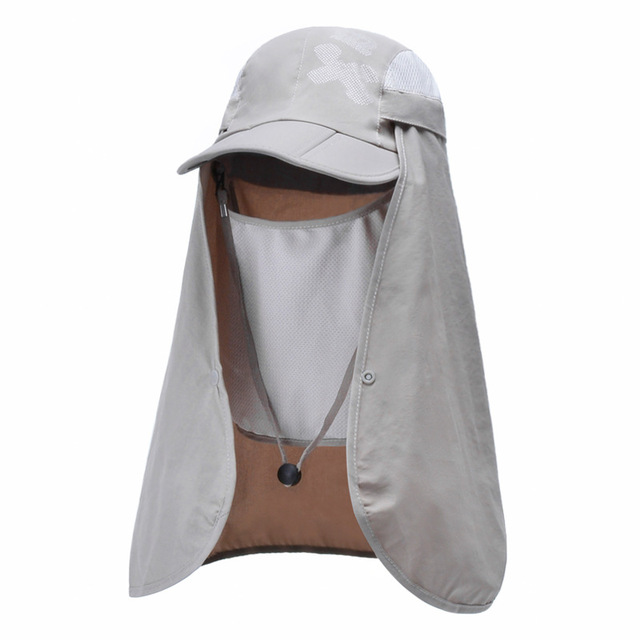2 IN 1 UV Protection Baseball Cap Men Foldable Quick Drying Sun Hats With Neck Flap Female Breathable Bucket Hat