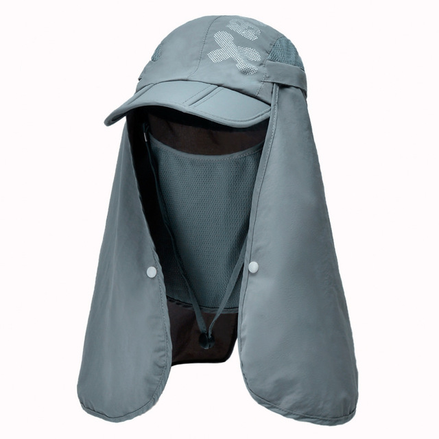 2 IN 1 UV Protection Baseball Cap Men Foldable Quick Drying Sun Hats With Neck Flap Female Breathable Bucket Hat