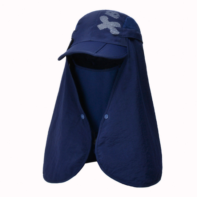 2 IN 1 UV Protection Baseball Cap Men Foldable Quick Drying Sun Hats With Neck Flap Female Breathable Bucket Hat