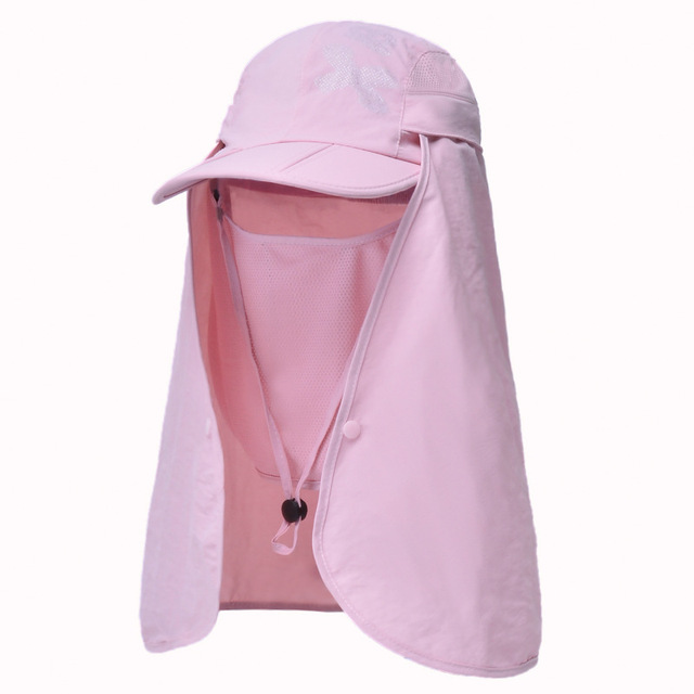 2 IN 1 UV Protection Baseball Cap Men Foldable Quick Drying Sun Hats With Neck Flap Female Breathable Bucket Hat