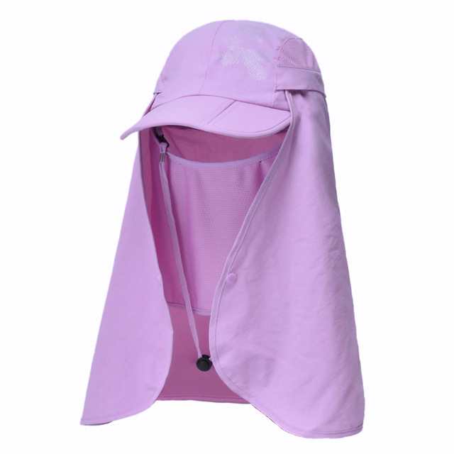 2 IN 1 UV Protection Baseball Cap Men Foldable Quick Drying Sun Hats With Neck Flap Female Breathable Bucket Hat