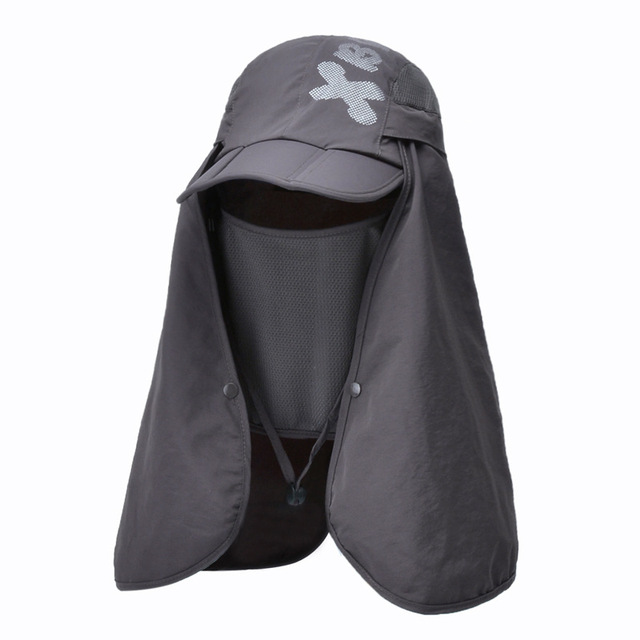 2 IN 1 UV Protection Baseball Cap Men Foldable Quick Drying Sun Hats With Neck Flap Female Breathable Bucket Hat