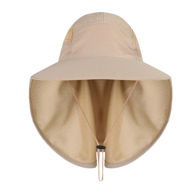 UPF50+ Summer Sun Hat Women Long Wide Brim Boonie Hats Unisex Bucket Hat With Breathable Neck Flap Outdoor Fishing Caps