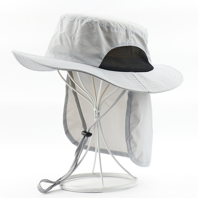 2 IN 1 Waterproof Boonie Hat With Neck Flap Women  Ponytail Beach Cap Male UPF50+ Sun Hat Outdoor Fishing Bucket Hats