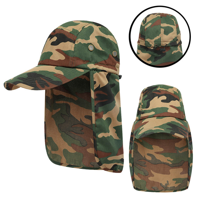 Summer Outdoor UV Protection Sun Hat Women Mens Bucket Hat With Neck Flap Male Long Wide Brim Fishing Hiking Caps