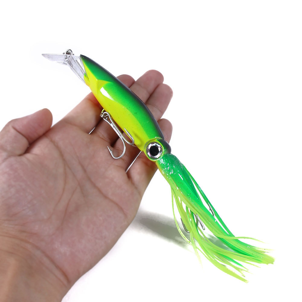 2PCS Fishing Lures 14cm/40g Squid Bionic Fake Bait Silicon Soft Artificial Bait With Hooks Swivels Fishing Lure Baits Sea Fishing Long Shot