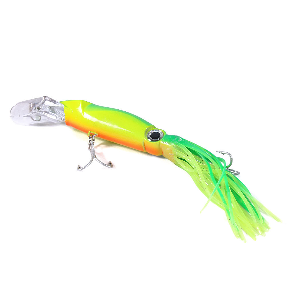 2PCS Fishing Lures 14cm/40g Squid Bionic Fake Bait Silicon Soft Artificial Bait With Hooks Swivels Fishing Lure Baits Sea Fishing Long Shot