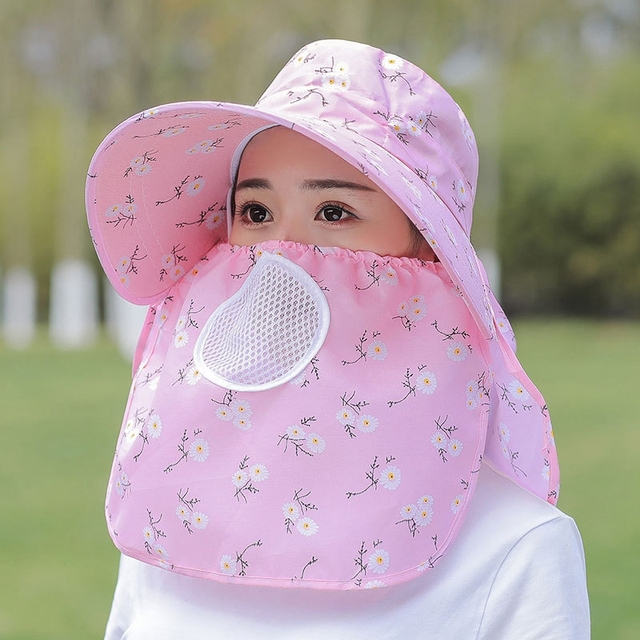 Sun Hat Female Summer Hat Cover Face Sun Hat All-match Summer Hat with Big Rim Anti-ultraviolet Cycling Sunhat