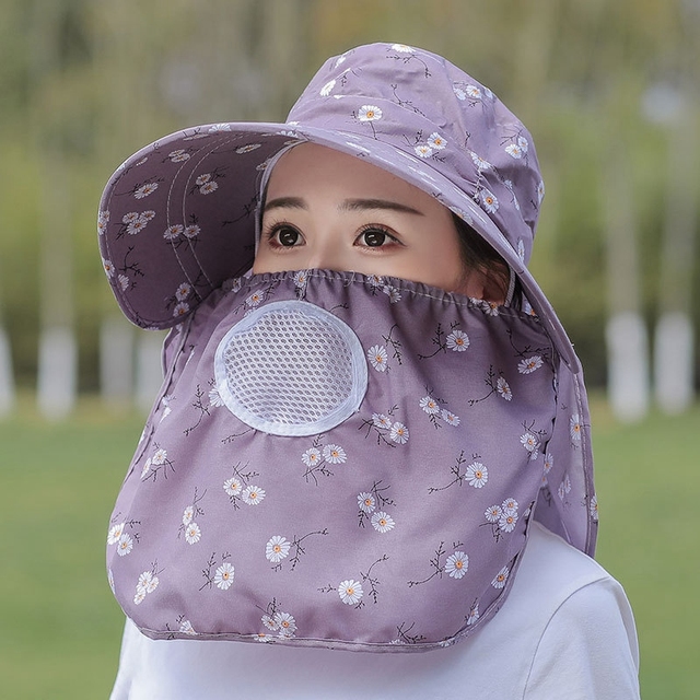 Sun Hat Female Summer Hat Cover Face Sun Hat All-match Summer Hat with Big Rim Anti-ultraviolet Cycling Sunhat