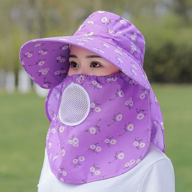 Sun Hat Female Summer Hat Cover Face Sun Hat All-match Summer Hat with Big Rim Anti-ultraviolet Cycling Sunhat