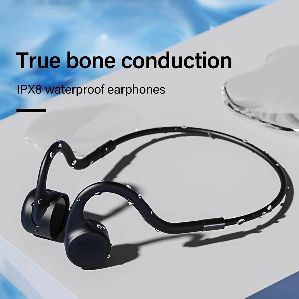 Bone Conduction Headphone Wireless Bluetooth-Compatible Headset Sport Running Swimming Waterproof Earphone With Mic