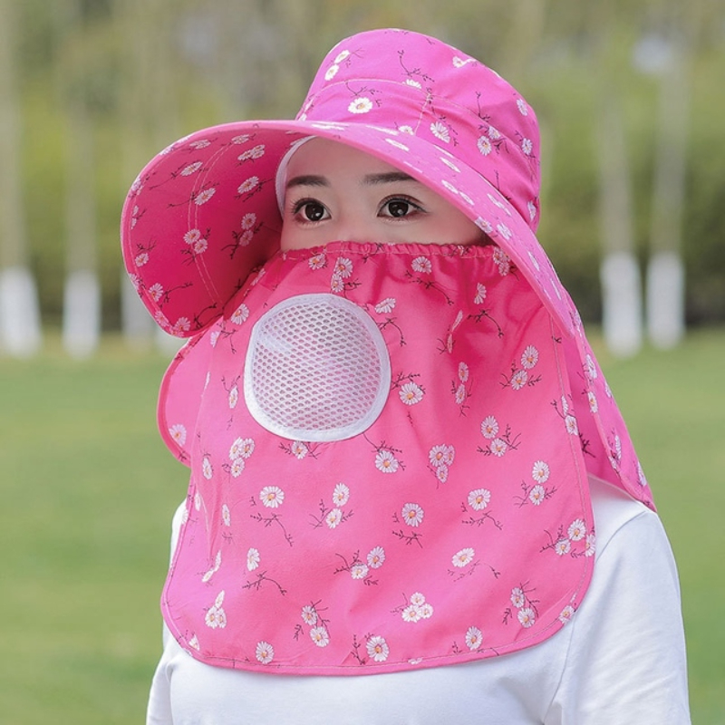 Sun Hat Female Summer Hat Cover Face Sun Hat All-match Summer Hat with Big Rim Anti-ultraviolet Cycling Sunhat