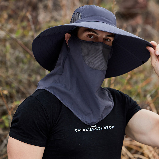 New Removable Summer Sun Foldable Cowboy Hats Big Brim Caps Outdoor Anti-UV Fishing Hat Face Neck Protection Breatha Bucket Hat