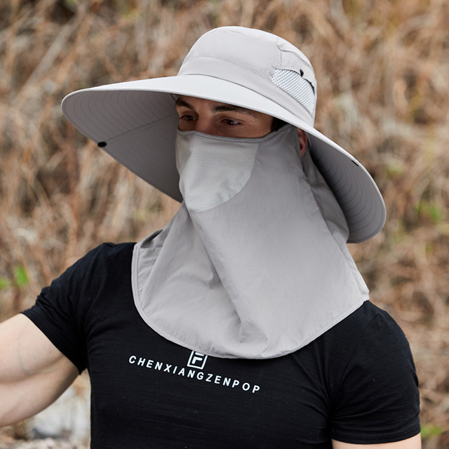 New Removable Summer Sun Foldable Cowboy Hats Big Brim Caps Outdoor Anti-UV Fishing Hat Face Neck Protection Breatha Bucket Hat