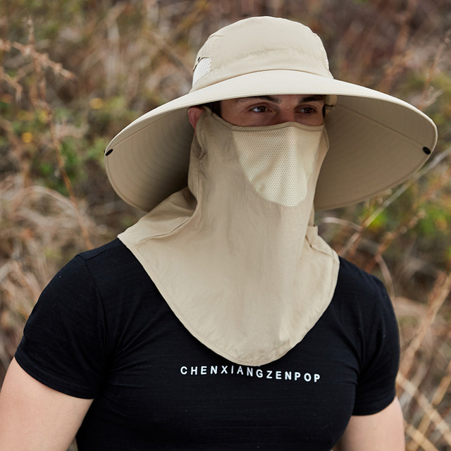 New Removable Summer Sun Foldable Cowboy Hats Big Brim Caps Outdoor Anti-UV Fishing Hat Face Neck Protection Breatha Bucket Hat