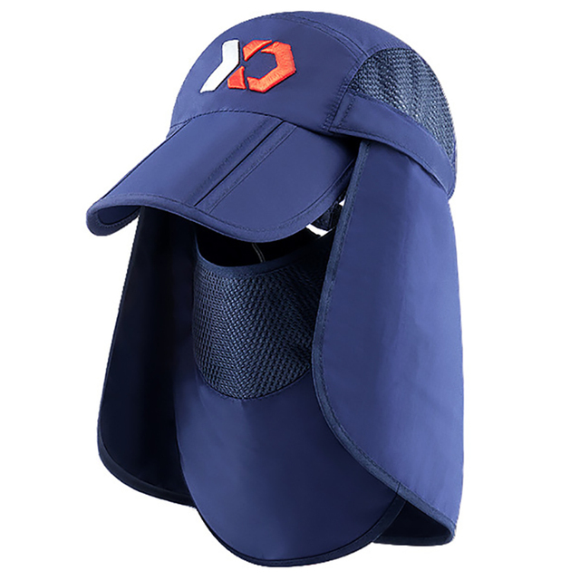 Fishing Hat Sun Visor Cap Hat Unisex Outdoor Sun Protection with Removable Ear Neck Flap Cover Hiking Camping Boat