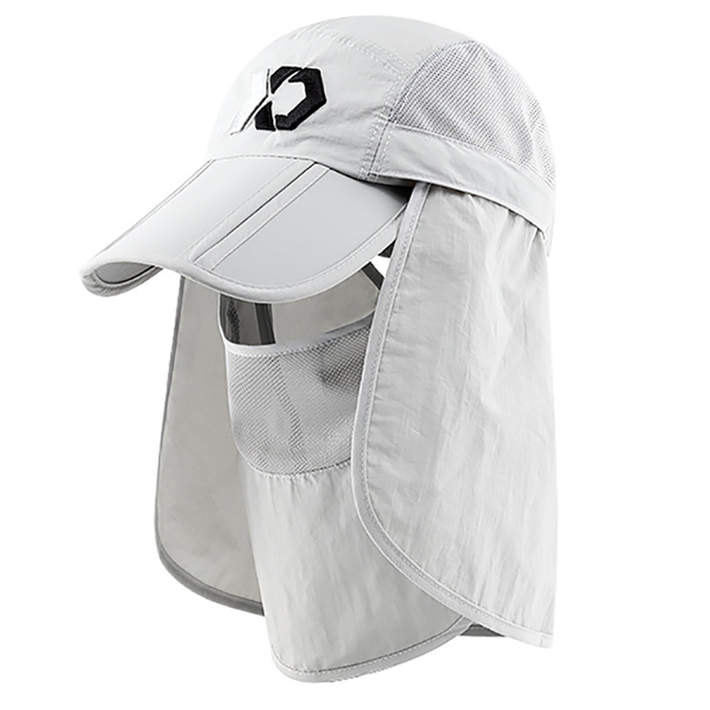 Fishing Hat Sun Visor Cap Hat Unisex Outdoor Sun Protection with Removable Ear Neck Flap Cover Hiking Camping Boat