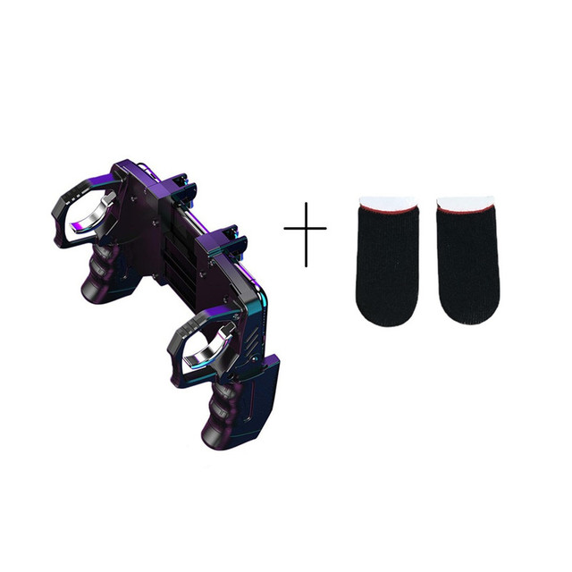 K21 Mobile Phone 6 Finger Game Handle Fr Pubg Gaming Joystick Gamepad Shooter Trigger Free Fire ABS Alloy Button for Android IOS
