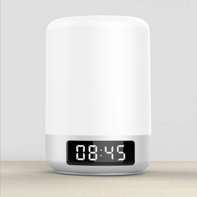 Home Adjustable Colorful Lamp Mini Smart Bluetooth-Compatible Subwoofer Speaker With Screen Display Clock Support TF Handsfree