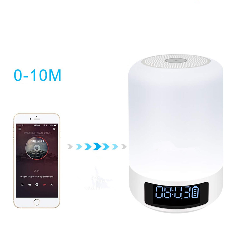 Home Adjustable Colorful Lamp Mini Smart Bluetooth-Compatible Subwoofer Speaker With Screen Display Clock Support TF Handsfree