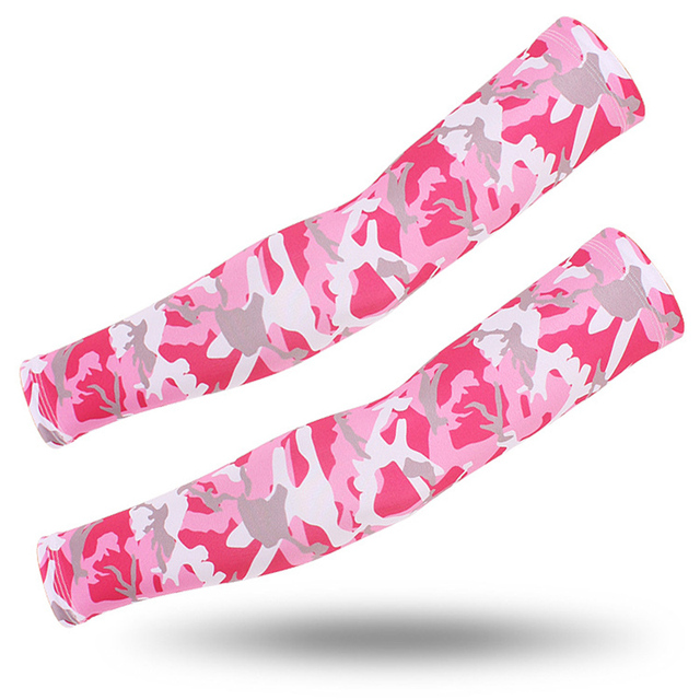 1 Pair Ice Silk Sport Arm Sleeves UV Sun Protection Camouflage Arm Cover Basketball Running Cycling Fishing Military Cuff