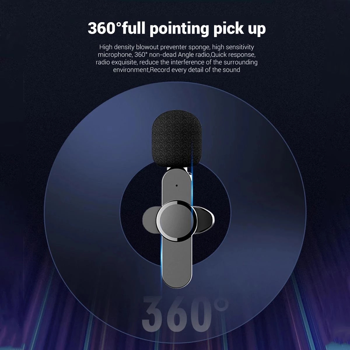 Wireless Lavalier Microphone Portable Audio Video Recording Mini Mic For Android Xiaomi Live Broadcast Gaming Phone Microfonoe