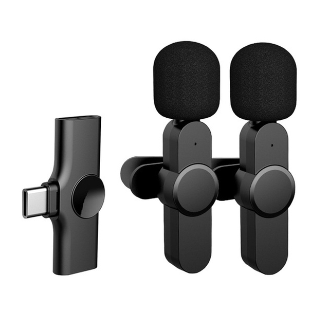 Wireless Lavalier Microphone Portable Audio Video Recording Mini Mic For Android Xiaomi Live Broadcast Gaming Phone Microfonoe