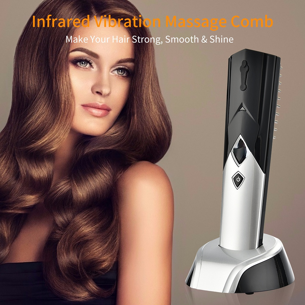 Infrared Massage Comb Magic Vibration Massager Hair Brush Handheld Electric