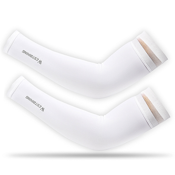 WEST BIKING Ice Silk Sports Arm Sleeves Cycling Arm Sleeves Cover Sun UV Protection Outdoor Running Fitness Summer Arm Sleeves