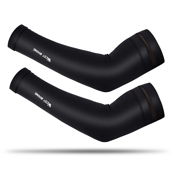 WEST BIKING Ice Silk Sports Arm Sleeves Cycling Arm Sleeves Cover Sun UV Protection Outdoor Running Fitness Summer Arm Sleeves