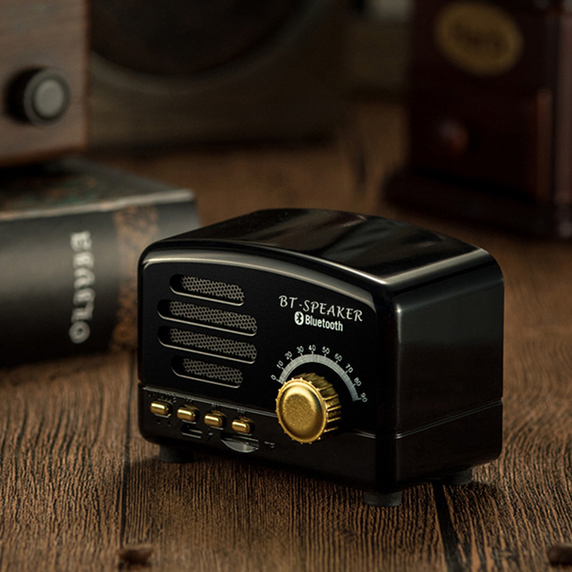 Vintage Mini Bluetooth Speaker with Retro Mini Portable Wireless Speaker for  Stereo Bass