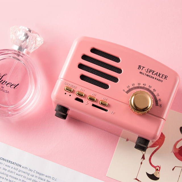 Vintage Mini Bluetooth Speaker with Retro Mini Portable Wireless Speaker for  Stereo Bass