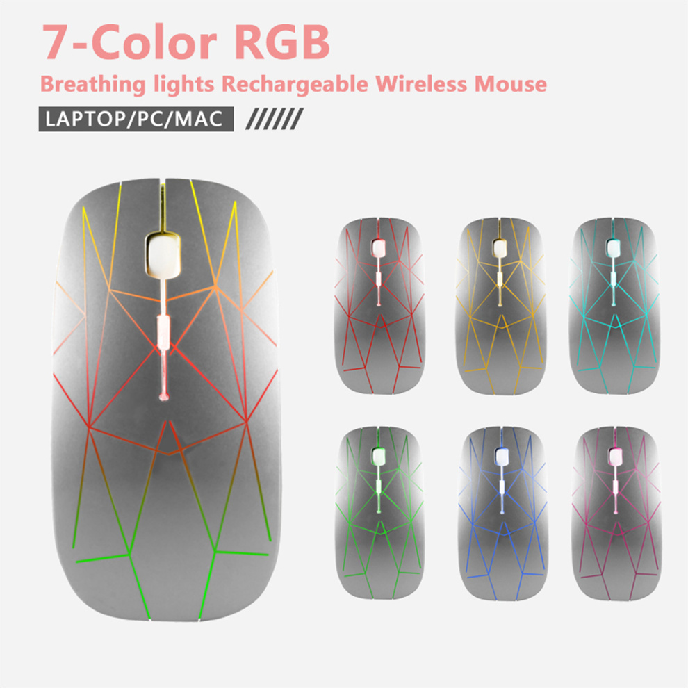 Backlit Type-c+USB Wireless Mouse Rechargeable Gaming Mouse for Gamer Computer Mackbook USB-C Mouse Slinet Click