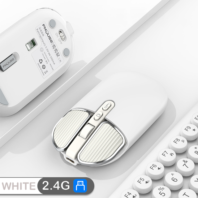 2.4G Dual Model Wireless Bluetooth 5.0 Rechargeable Silent Cute Mouse Long Standby Multi Button Mouse For IOS PC Notebook