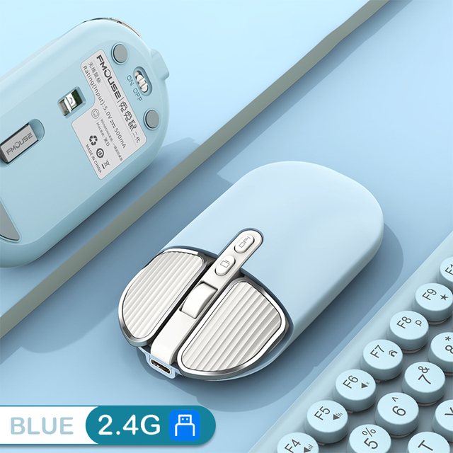 2.4G Dual Model Wireless Bluetooth 5.0 Rechargeable Silent Cute Mouse Long Standby Multi Button Mouse For IOS PC Notebook
